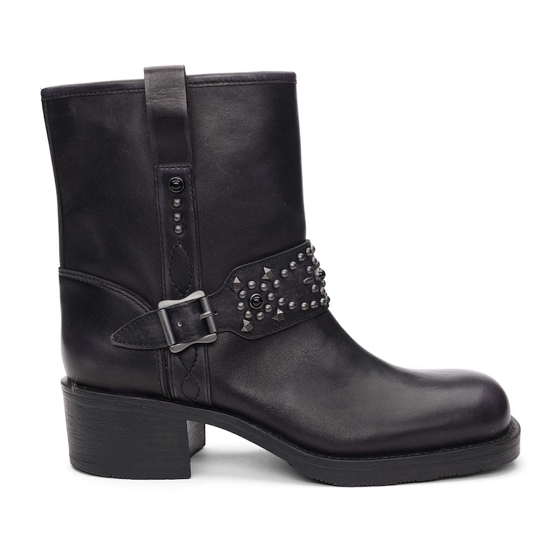 ASH Tequila Studded Leather Moto Bootie