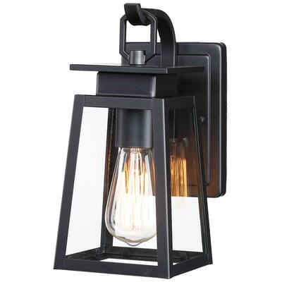 1-Light Matte Black Outdoor Wall Lantern - 5"Wx6.73"Ex10.51"H