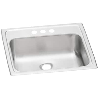 Elkay Celebrity Stainless Steel 19" x 17" x 6-1/8", Single Bowl Drop-in Bathroom Sink