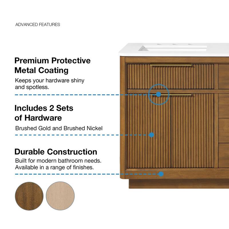OVE Xander Bathroom Vanity with White Engineered Stone Top
