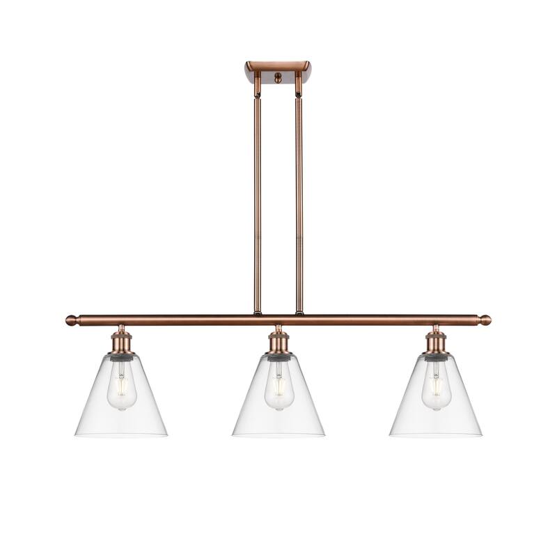 Innovations Lighting 516-3I-11-36 Berkshire Linear Berkshire 3 Light - Antique Copper / Clear