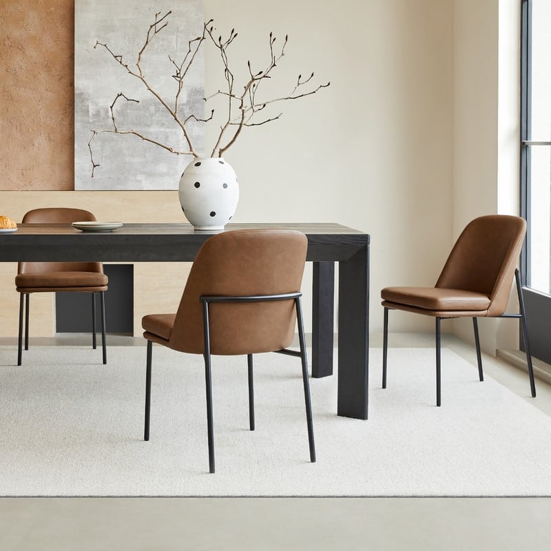 Evelyn Modern Dining Chair with Metal Legs Set