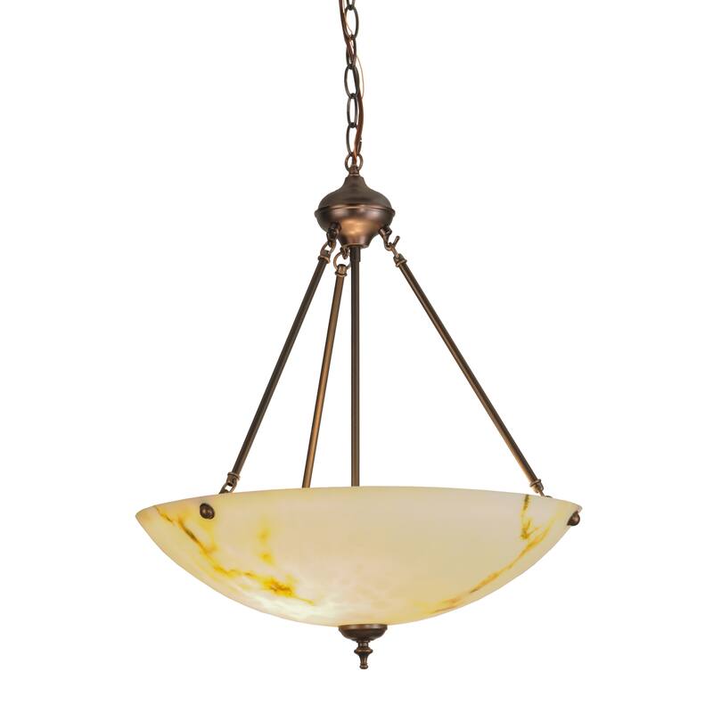 20 In. Wide Corinth White Marble Inverted Pendant