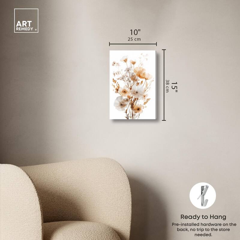 Parchment Petals Canvas by Art Remedy, Gallery Wrapped