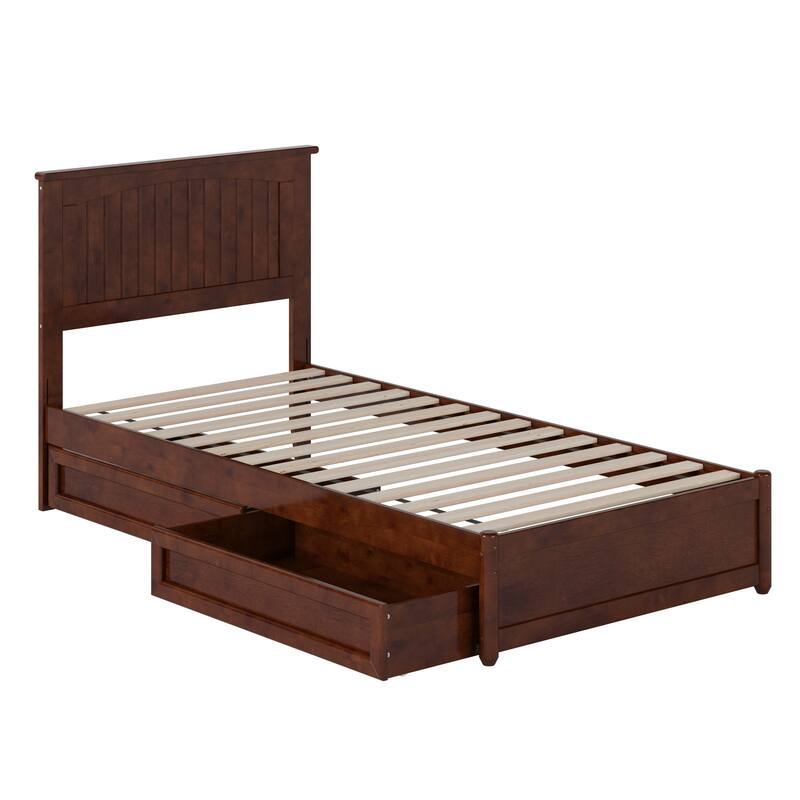 Malta Platform Bed with Panel Footboard and Storage Drawers