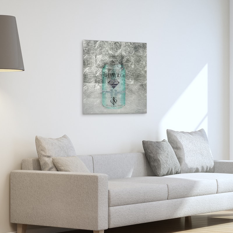 Fashion Drinks Reverse Printed Tempered Glass with Silver Leaf