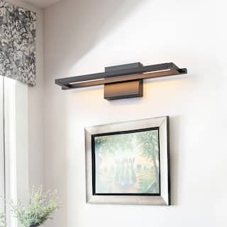 Modern Matte Black Linear Rectangular LED Wall Sconces Dimmable