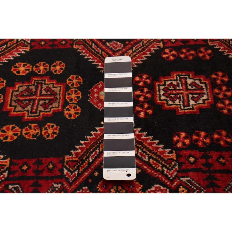 ECARPETGALLERY Hand-knotted Royal Baluch Black, Red Wool Rug - 3'2 x 6'0