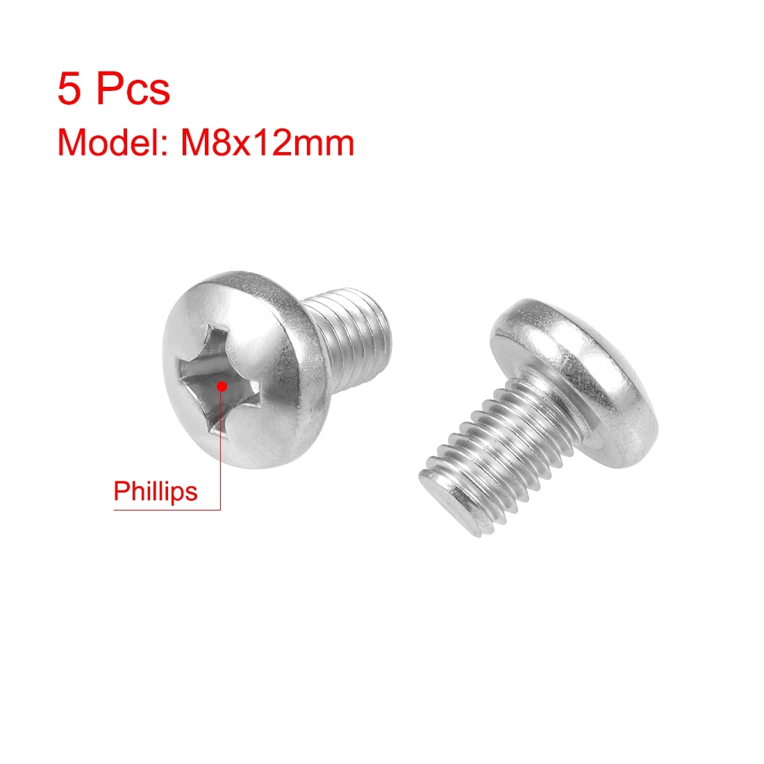 Machine Screws Phillips Cross-Head Screw 304 Stainless Steel Fasteners Bolt