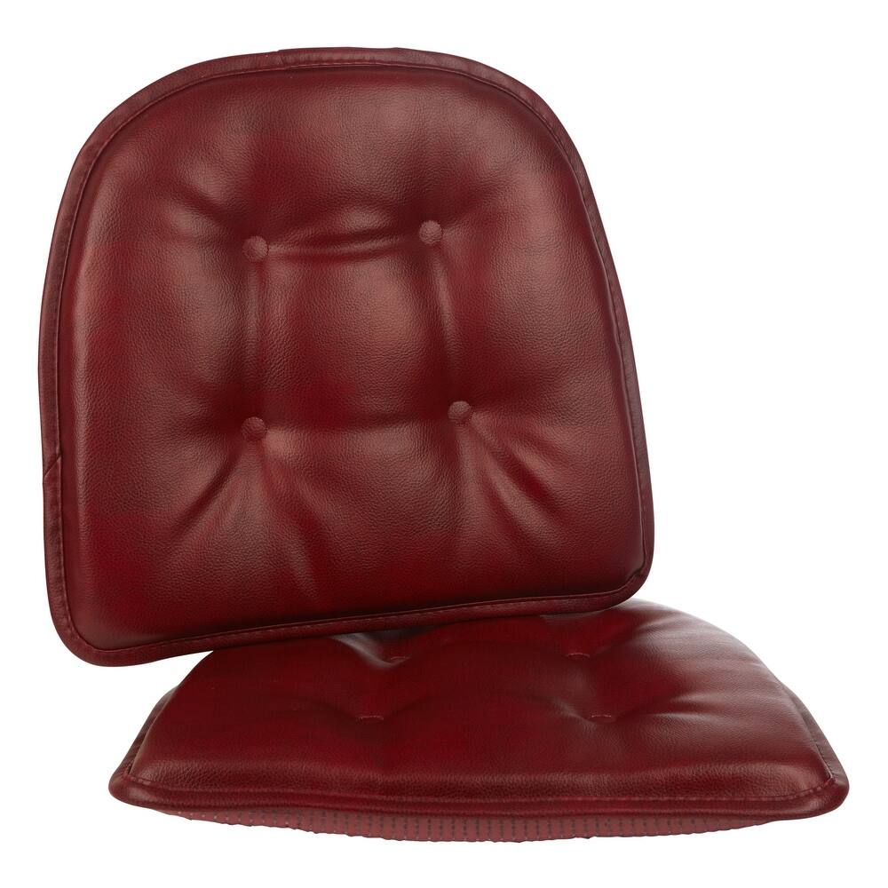 Klear Vu St. Germain Faux Leather Tufted Dining Chair Cushion Set