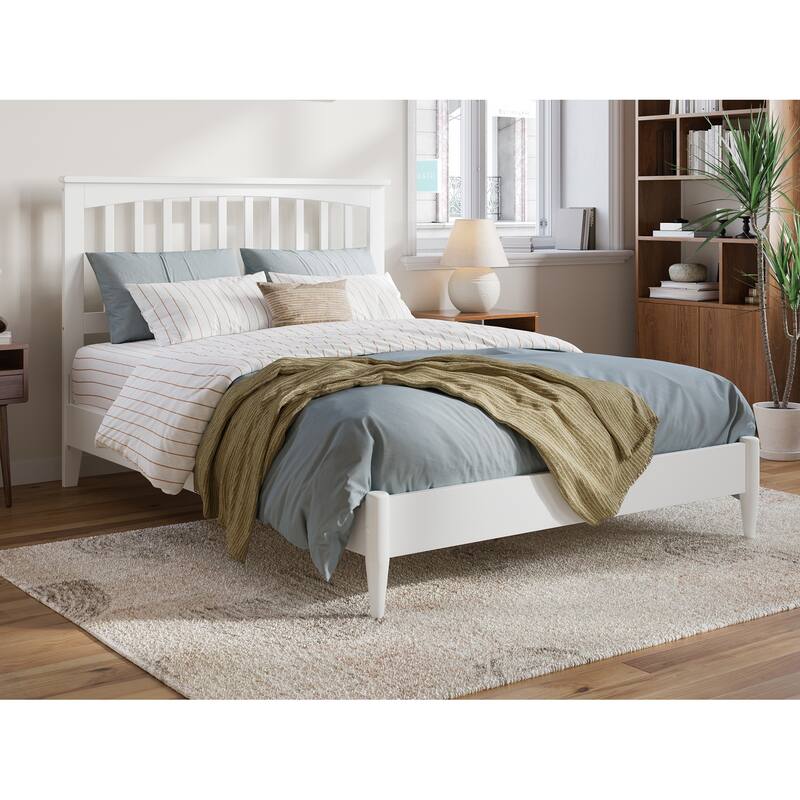 Becket Solid Wood Low Profile Platform Bed - White - Full