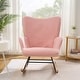 preview thumbnail 24 of 26, Javlergo Teddy Fabric Rocking Chair, Upholstered Nursery Glider Rocker with High Backrest & Side Pocket