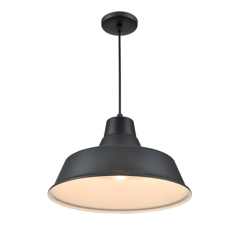 R Series 1-Light Cord Hung Classic Warehouse Satin Black - Satin Black