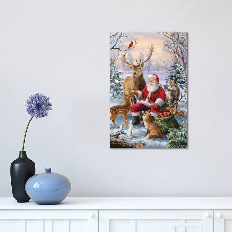 iCanvas "Santa Animals" by Ali Corti Canvas Print - 18x12x1.5