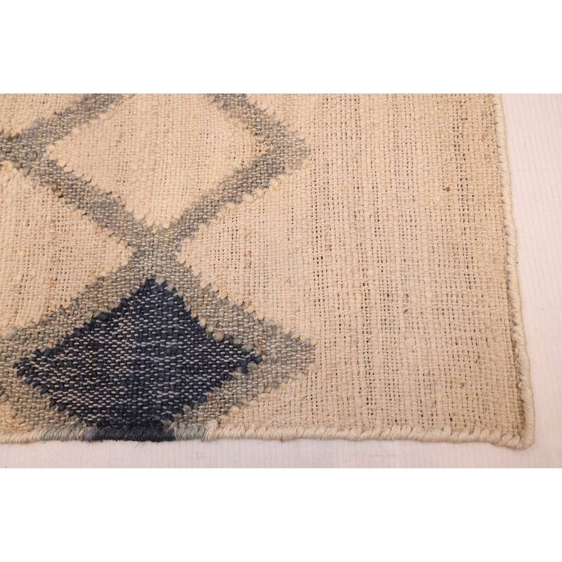 ECARPETGALLERY Flat-Weave Palas Denizli Cream Jute Kilim - 5'4 x 7'4
