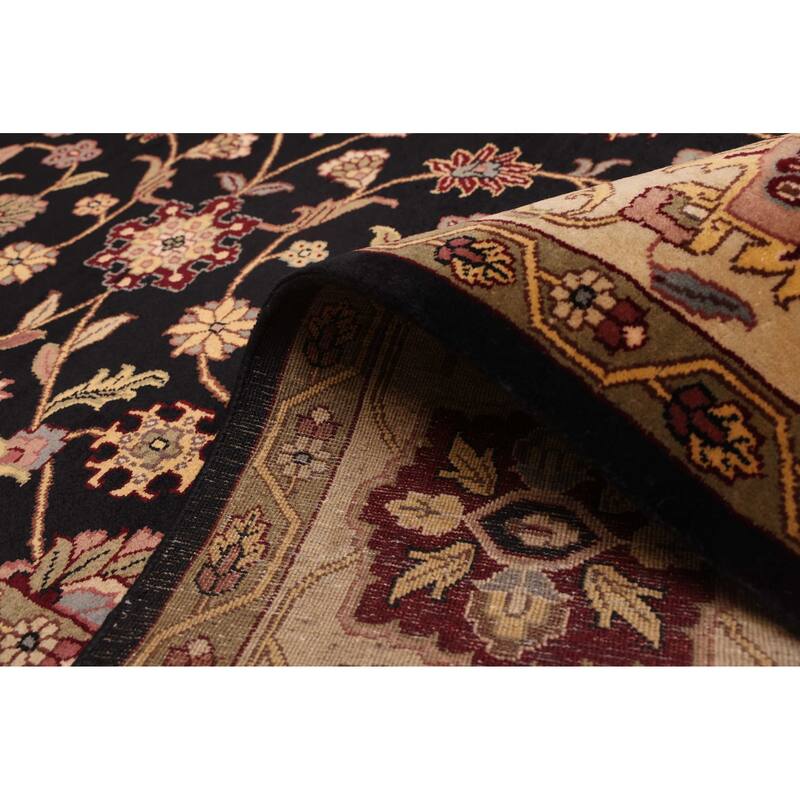 ECARPETGALLERY Hand-knotted Finest Agra Jaipur Black Wool Rug - 7'10 x 10'2