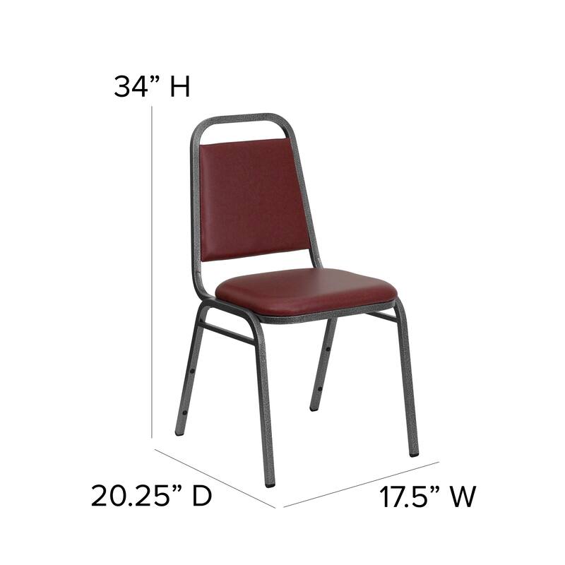 4 Pack Trapezoidal Back Stacking Banquet Chair - 20.25"D x 17.5"W x 34"H