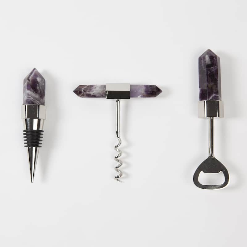 Emporium Home Amethyst Cork Screw - 4"L x 3.5"W x 0.5"H