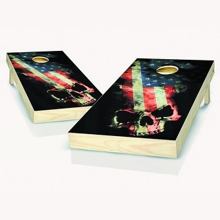 American Flag Skull Outdoor Cornhole Board Game Set