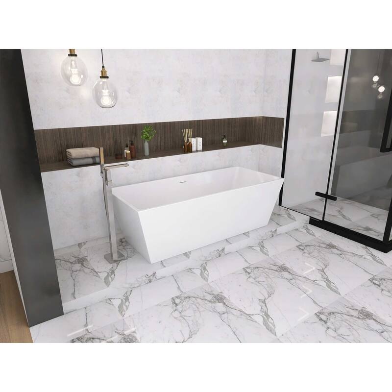 Timothy Soaking Rectangular Bathtub in Glossy White