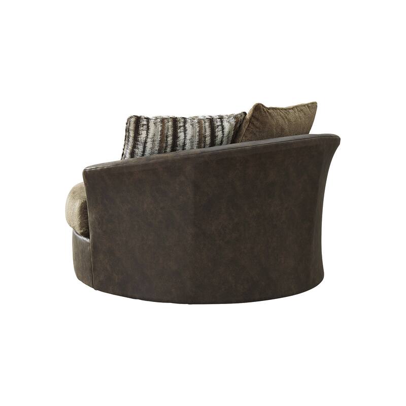 Signature Design by Ashley Alesbury Chocolate Oversized Swivel Accent Chair - 57"W x 56"D x 40"H