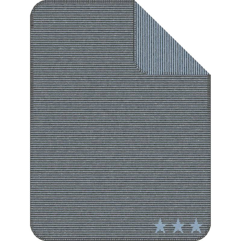 IBENA Stars and Stripes Baby & Children's Blanket 'Lelu Midi' - 39Wx59L - Grey Blue