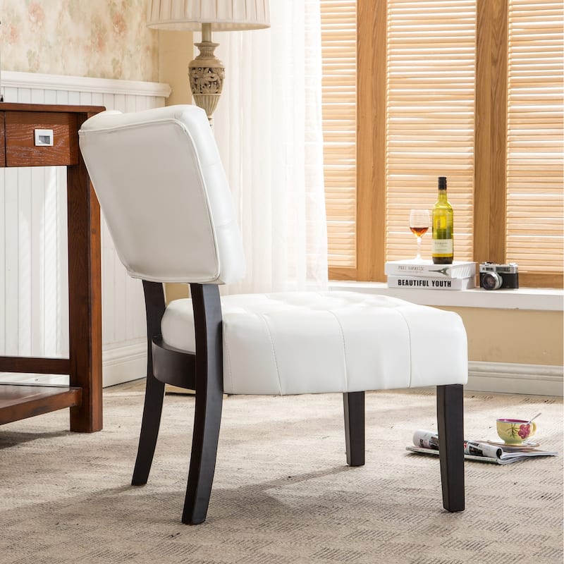 Faux Leather Tufted Accent Chair with Oversized Seating