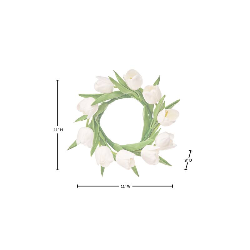 11" Pu Tulip Candle Ring