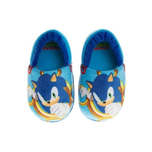 slide 2 of 5, SEGA Sonic the Hedgehog Slippers - Kids House Shoes Lightweight Plush Warm Comfort Soft Aline Slipper (toddlers - little kids) 5-6 - Blue