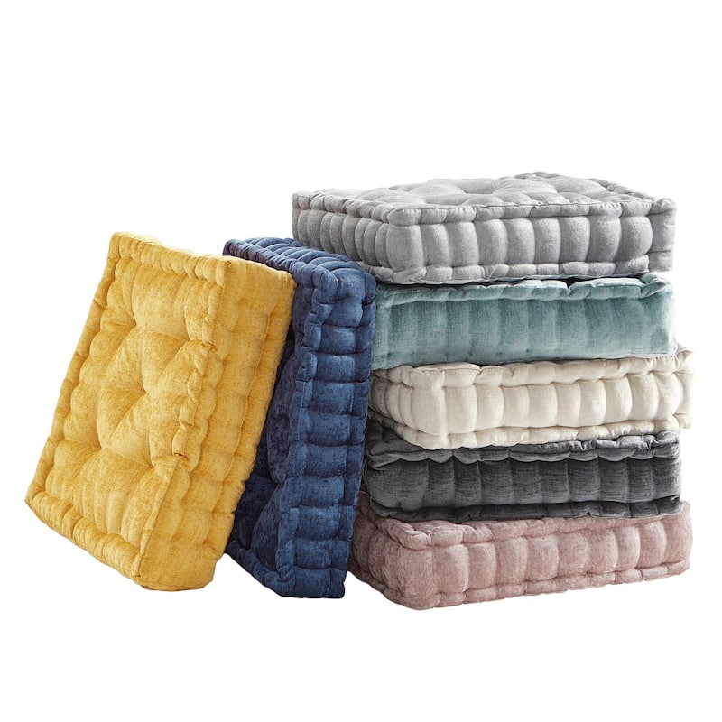 Intelligent Designs Charvi Poly Chenille Square Floor Pillow Cushion