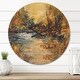 preview thumbnail 7 of 8, Designart 'Stream in Forest Oil Painting' Oversized Traditional Wall CLock