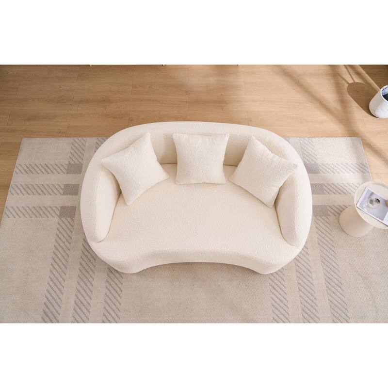 LY-049S Curved Modern Boneless Sofa Loveseat, Backrest Upgrade