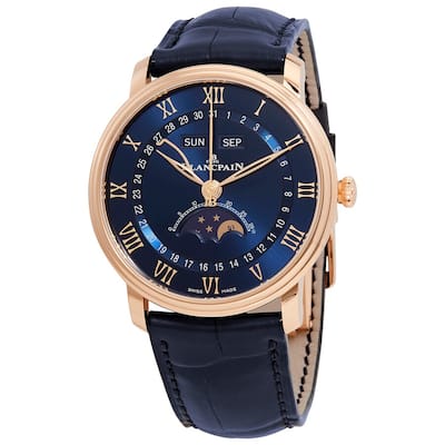 Blancpain Villeret RG Ultra Slim Moonphase Calender Men's Watch - Blue - 40mm