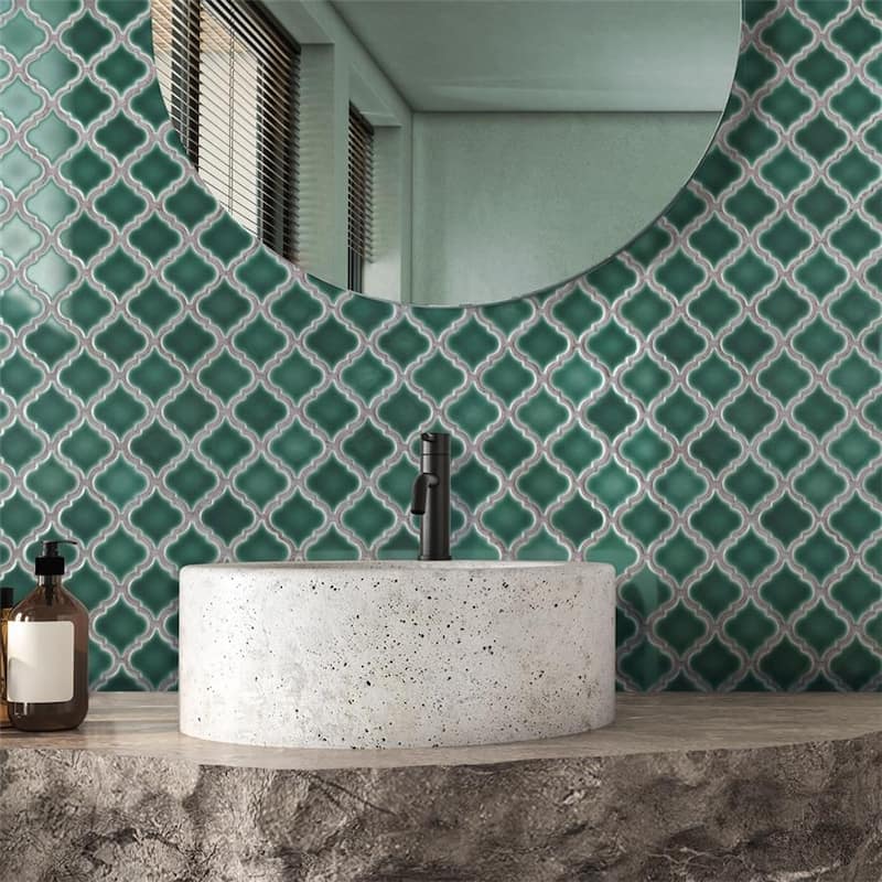 Merola Tile Hudson Tangier Emerald 12-3/8" x 12-3/8" Porcelain Floor and Wall Tile