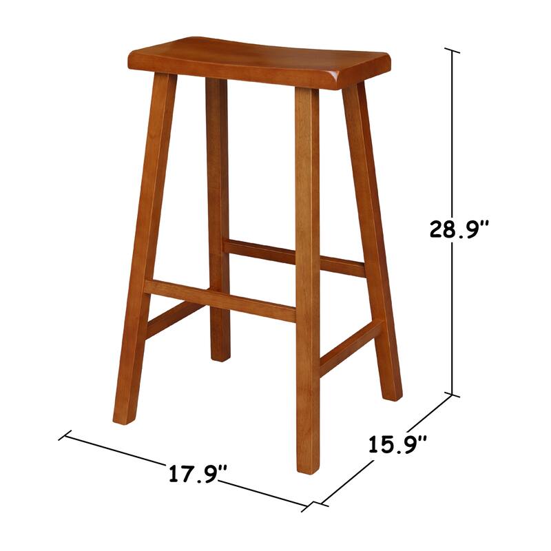 International Concepts Solid Wood Saddle Seat Dining Stool