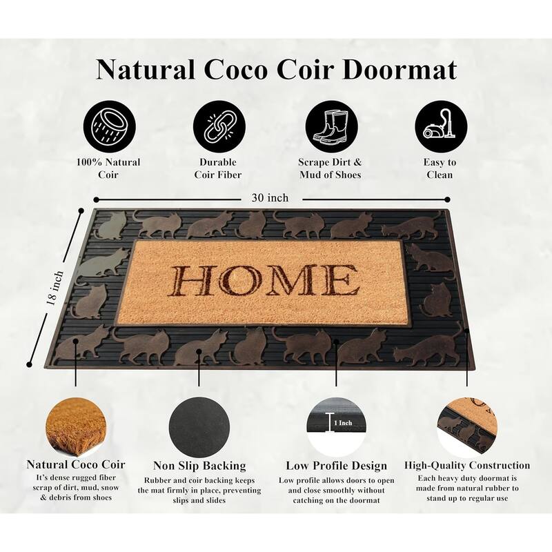 A1HC Highly Durable Decorative Rubber and Coir Molded Doormat