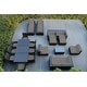 preview thumbnail 8 of 12, Ohana Outdoor Patio 20 Piece Black Wicker Sofa, Dining and Chaise Set Sunbrella Taupe