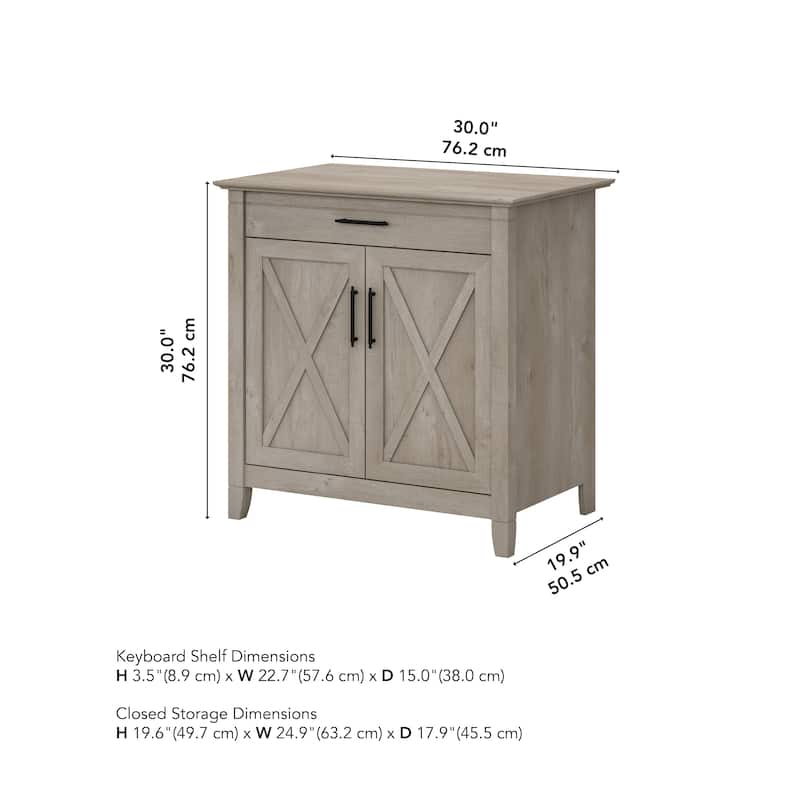 Key West Secretary Desk with Storage Cabinet by Bush Furniture