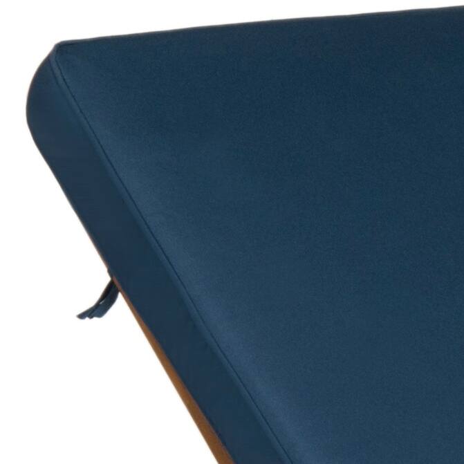 SAFAVIEH Outdoor Newport Brown/Navy Adjustable Chaise Lounge
