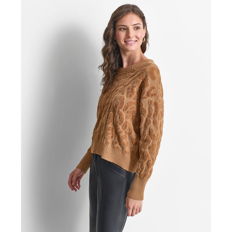 DKNY Chenille Cheetah Sweater