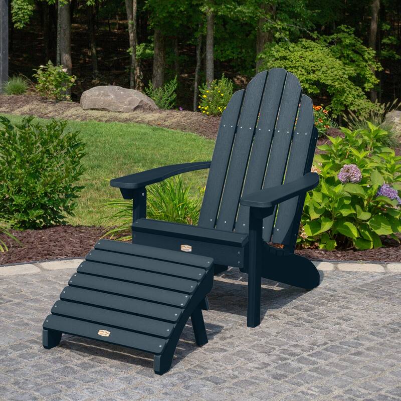 HIGHWOOOD Essential Adirondack Chair with Folding Ottoman