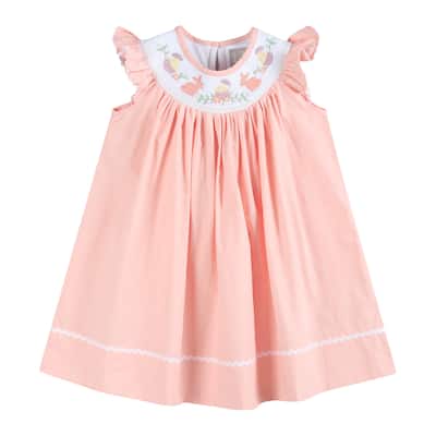 Lil Cactus Light Pink Easter Smocked Bishop Dress