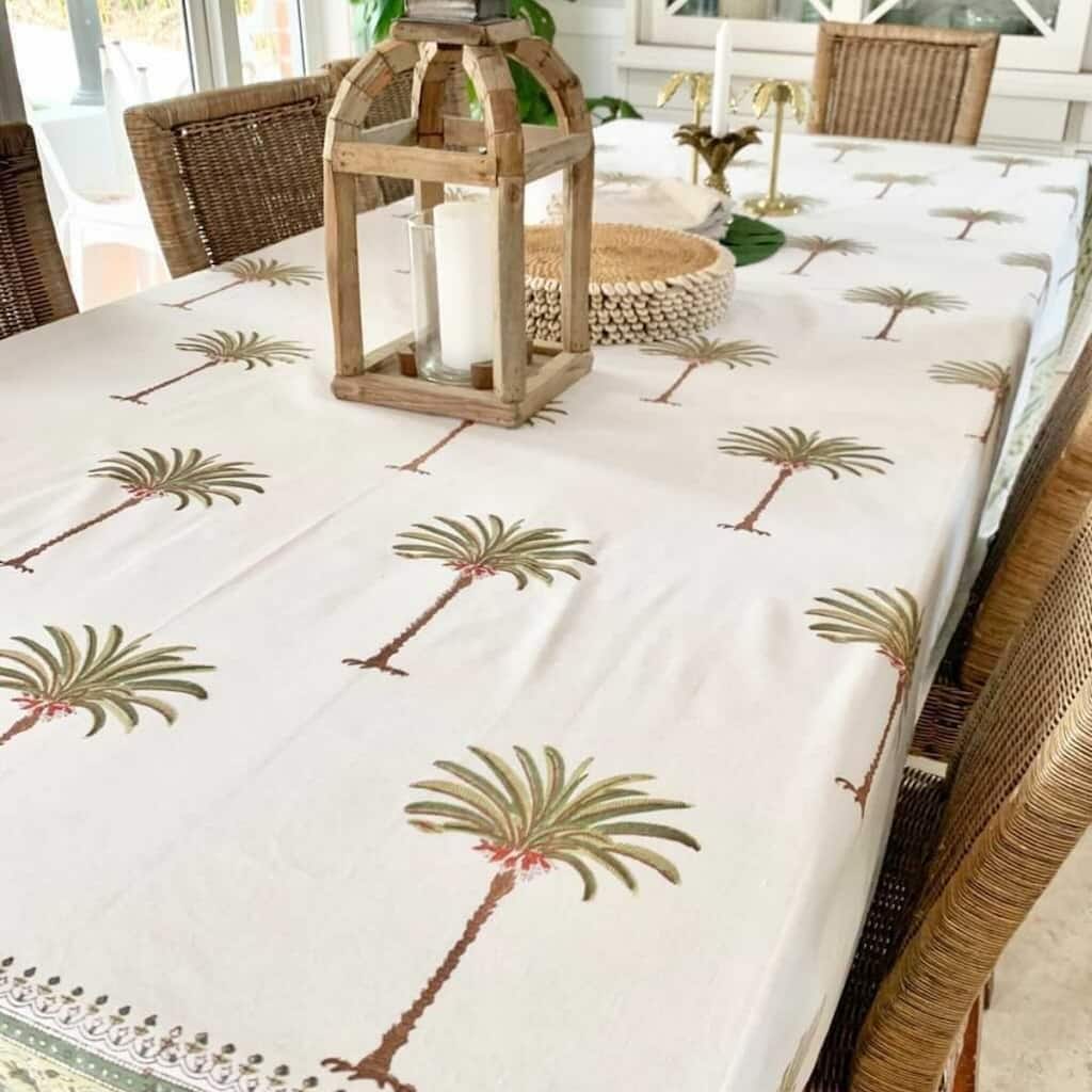 Square Tablecloth- Palm Tree Green