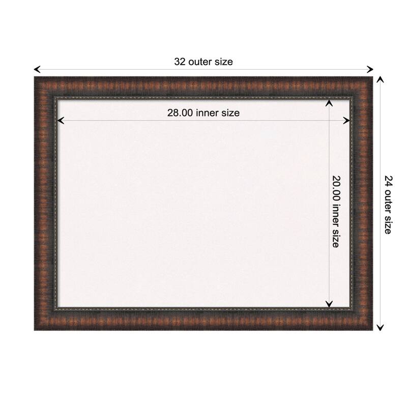 Caleb Brown Framed White Corkboard Bulletin Board - Board Size 28x20