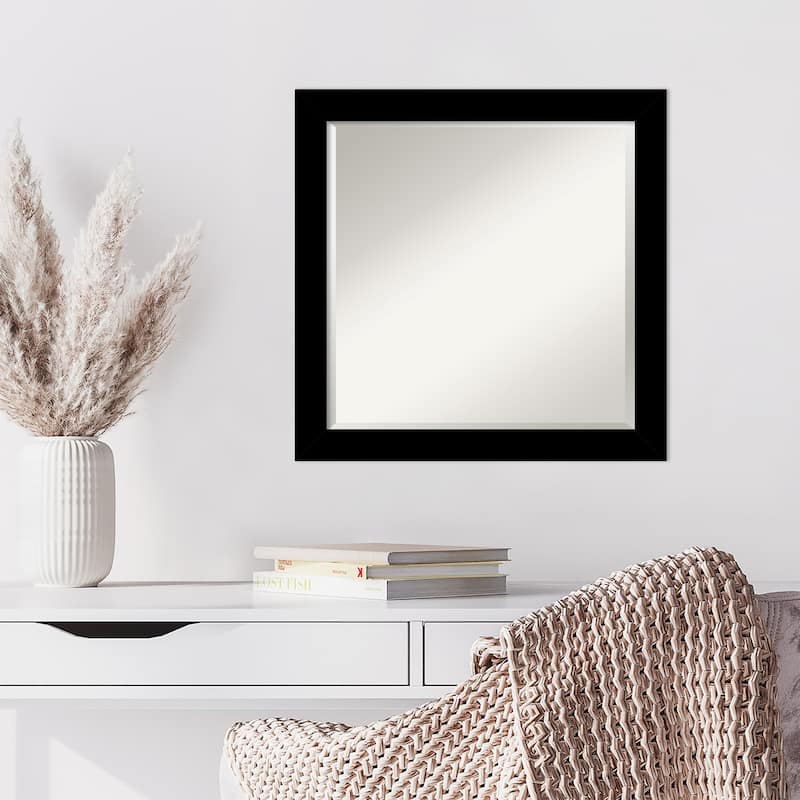Brushed Beveled Framed Wall Mirror - Brushed Black