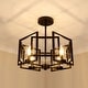 preview thumbnail 4 of 3, Marco Semi-flush Modern Black Chandelier