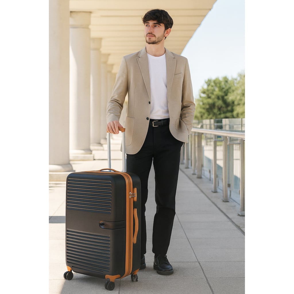 Garland 24" Expandable Hardside Spinner Chequed Luggage