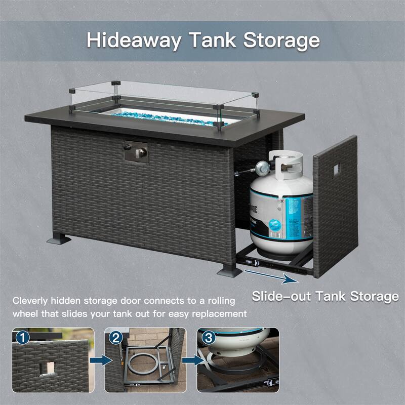 Smokeless Fire Pit Table with Glass Wind Guard Bed Bath & Beyond