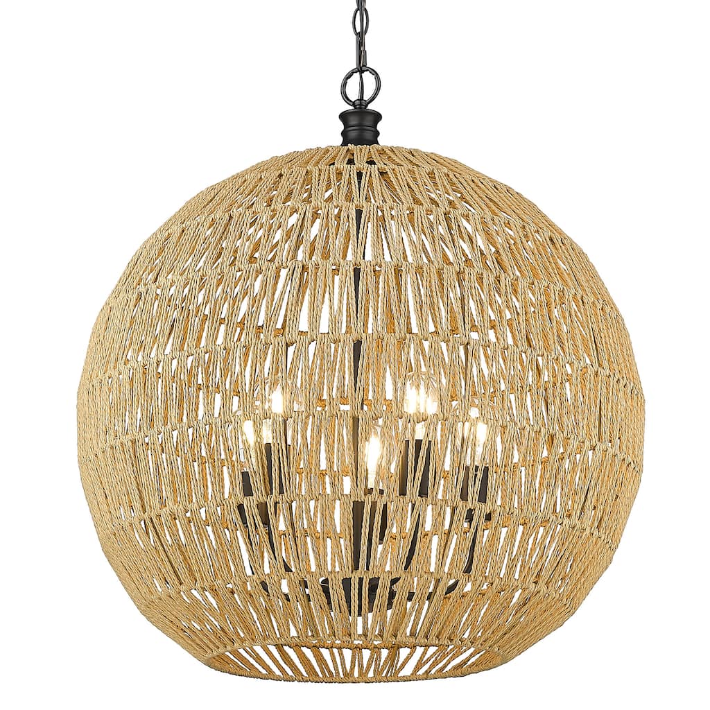 Golden Lighting Florence 5-light Pendant in Matte Black