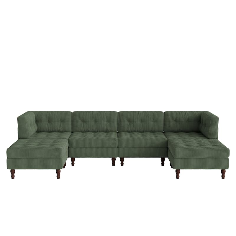 Madison Oversized Upholstered Corduroy Modular Sectional Sofa